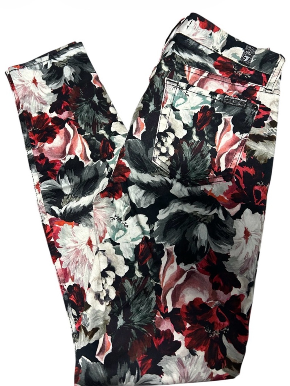 7 For All Mankind Floral Skinny Jeans in sz 25 NWOT